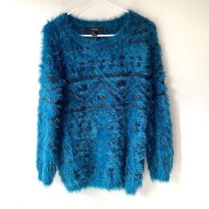 forever 21 teal fuzzy sweater